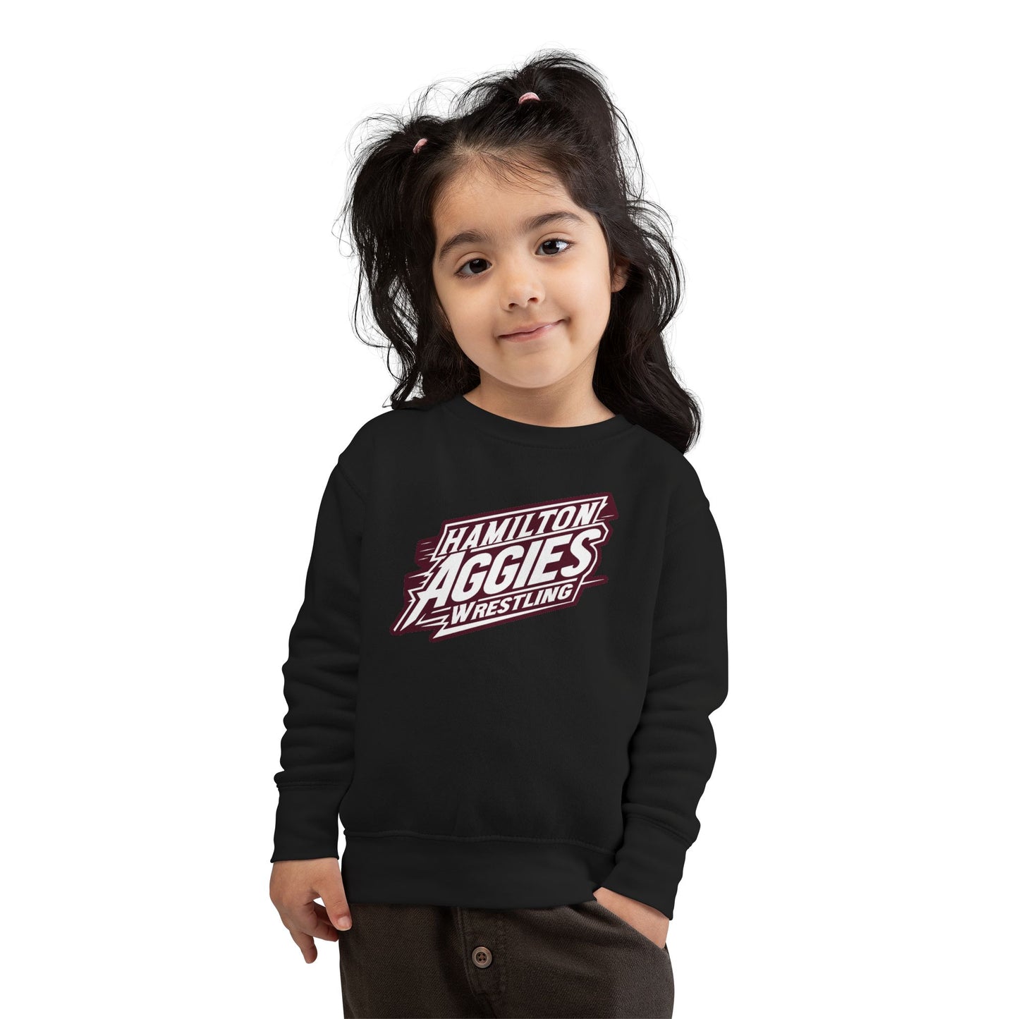 Toddler Crewneck Sweatshirt \ Hamilton Aggies Wrestling \ HAW1