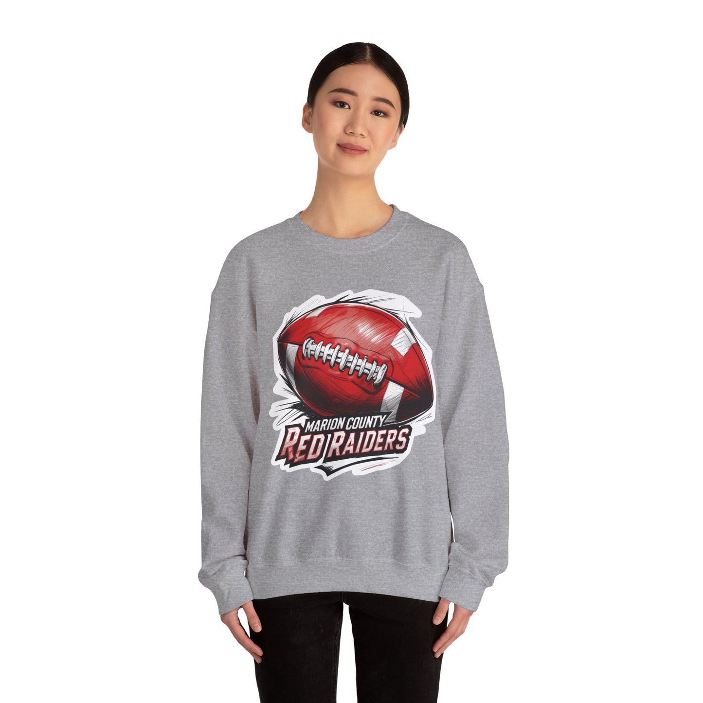 Adult Crewneck Sweatshirt \ Marion County Red Raiders Football \ MCF1