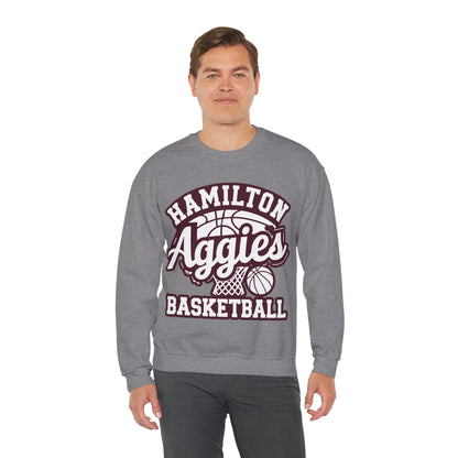 Adult Crewneck Sweatshirt \ Hamilton Aggies Basketball \ HABBG1