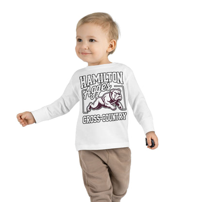 Toddler Long Sleeve Tee \ Hamilton Aggies Cross-Country \ HCC2