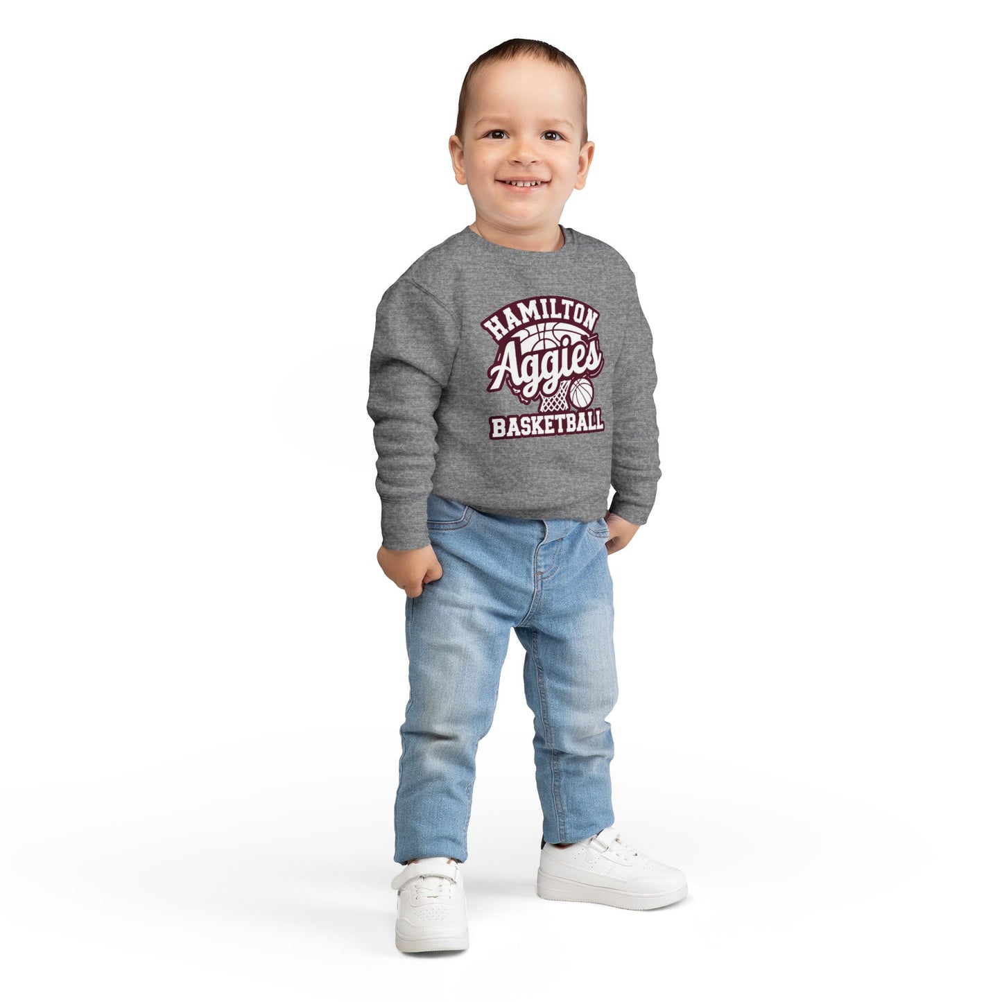 Toddler Crewneck Sweatshirt \ Hamilton Aggies Basketball \ HABBG1