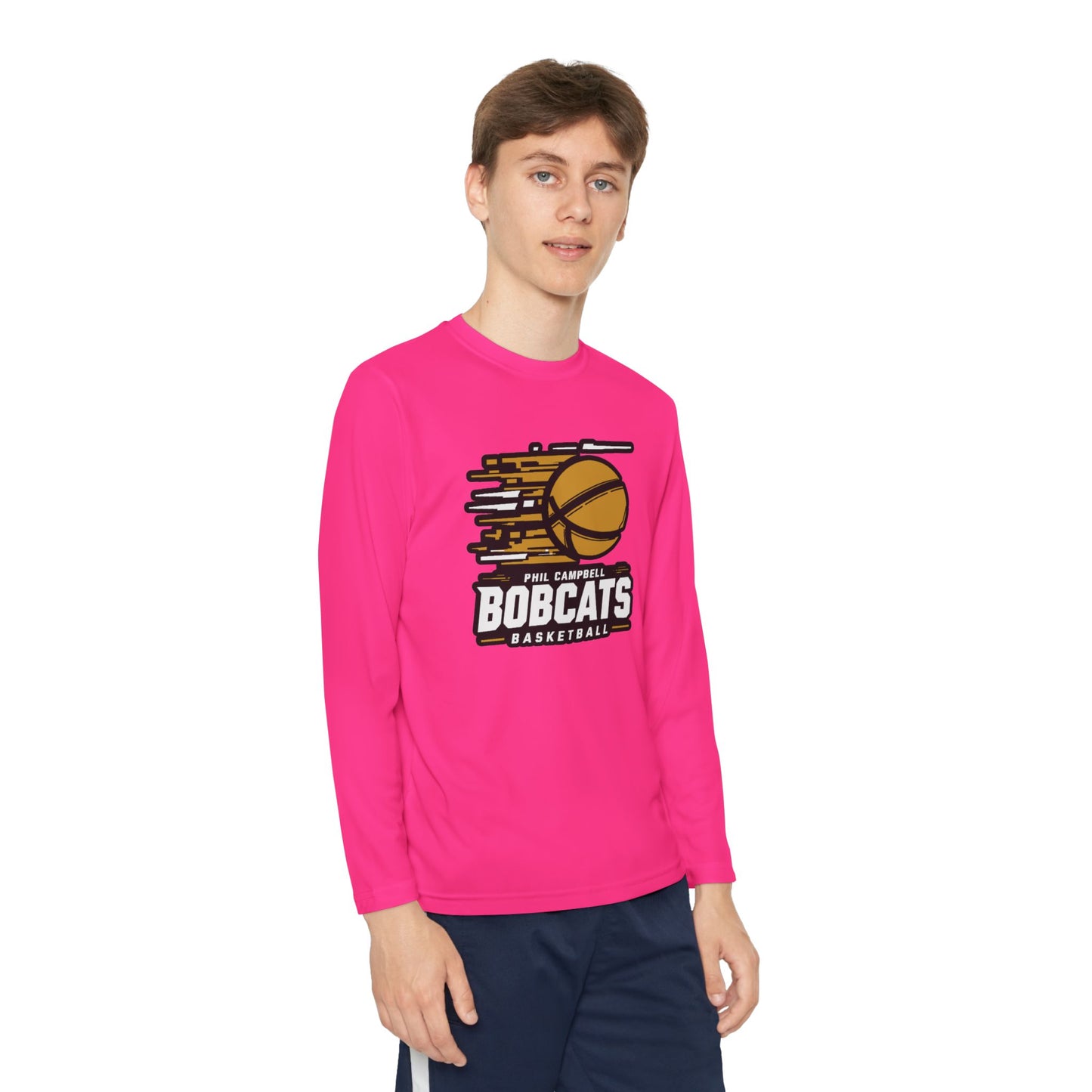 Youth Long Sleeve Tee \ Phil Campbell Bobcats Basketball \ PCBBK2
