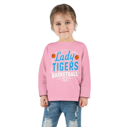 Toddler Long Sleeve Tee \ Brilliant Tigers Basketball \ BTBKG1