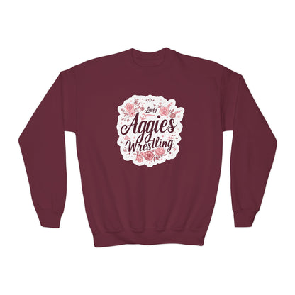 Youth Crewneck Sweatshirt \ Hamilton Aggies Wrestling \ HAWG1