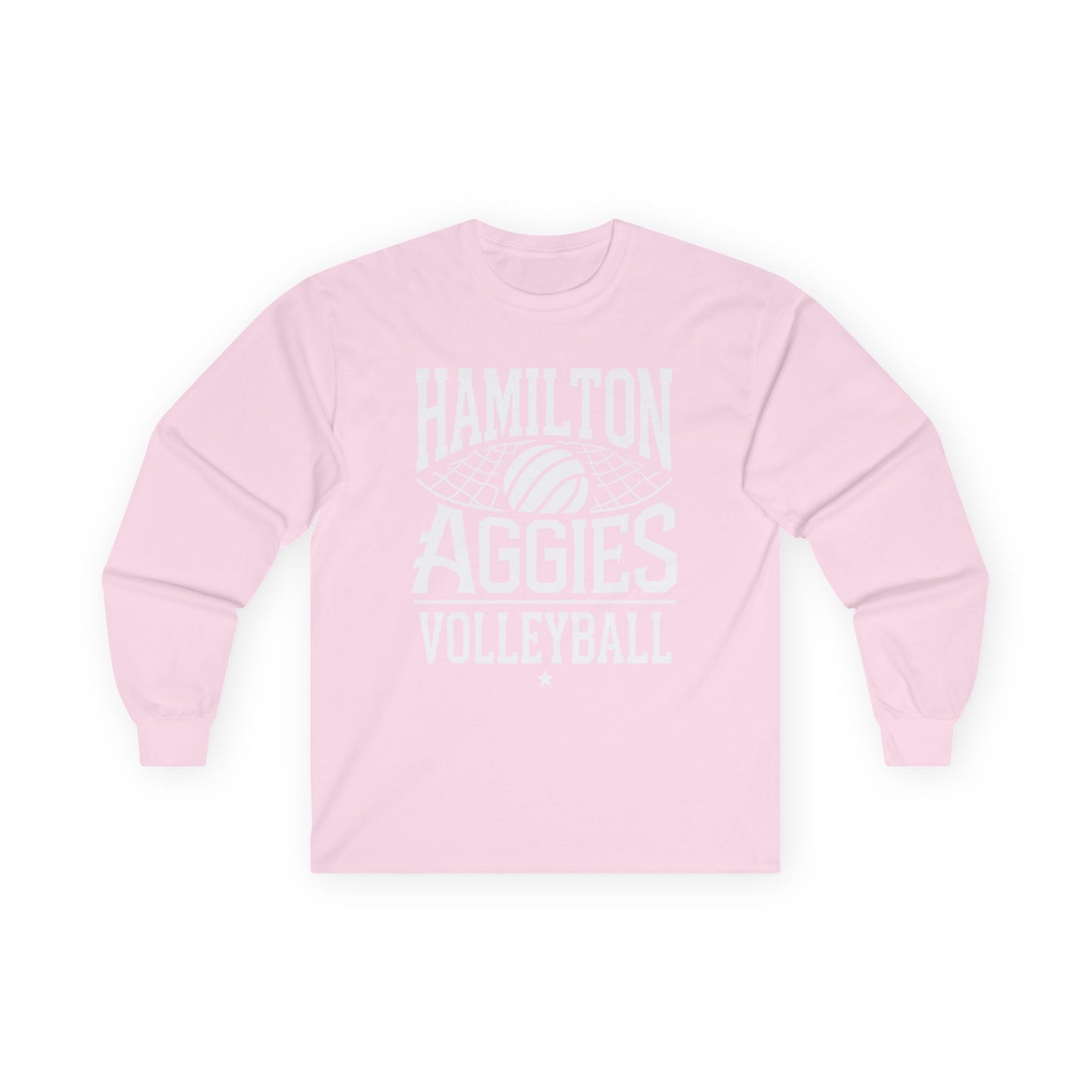 Adult Long Sleeve Tee \ Hamilton Aggies Volleyball \ HAV2