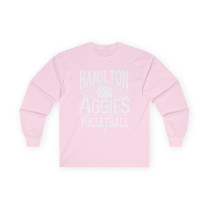 Adult Long Sleeve Tee \ Hamilton Aggies Volleyball \ HAV2