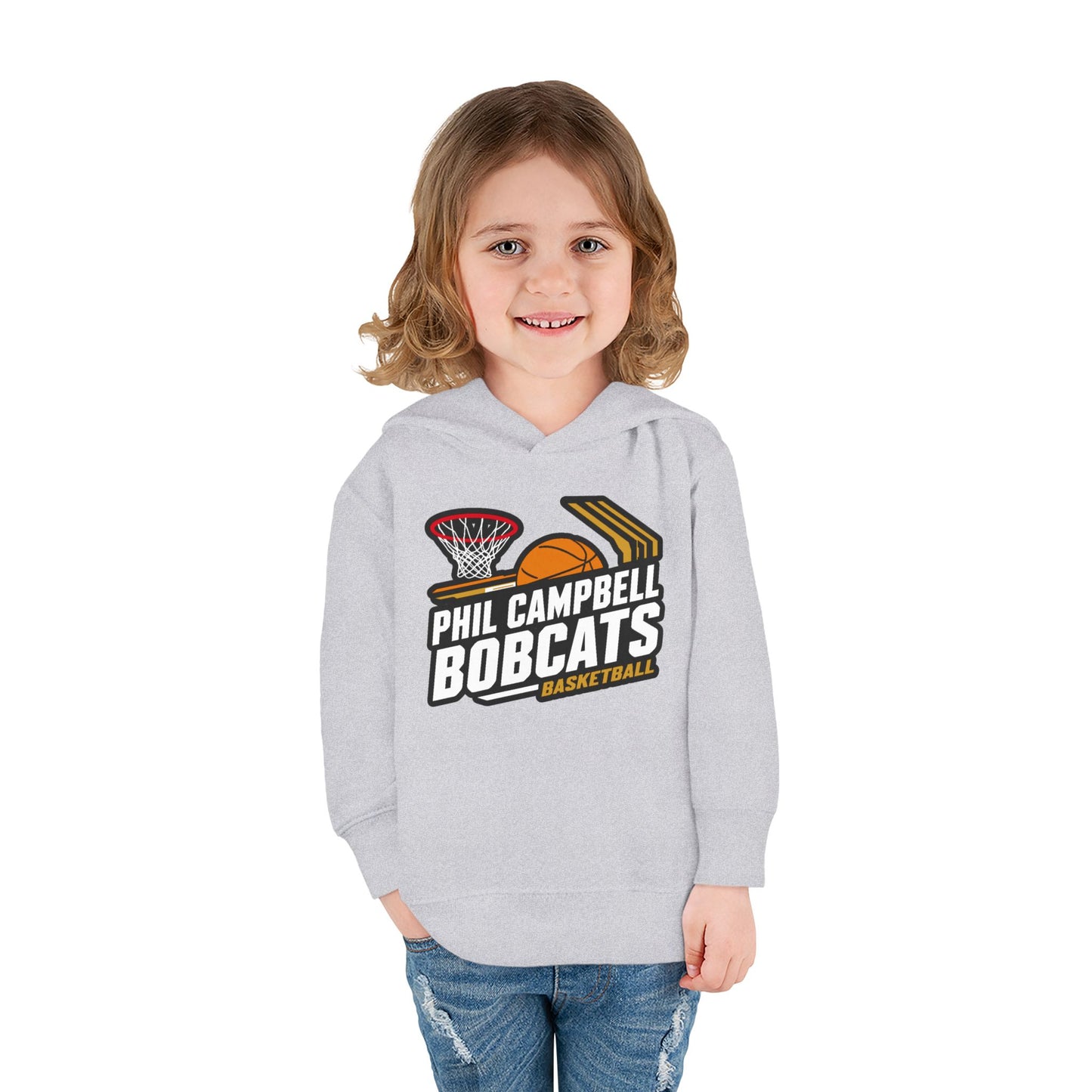 Toddler Hoodie Sweatshirt \ Phil Campbell Bobcats Basketball \ PCBBK1
