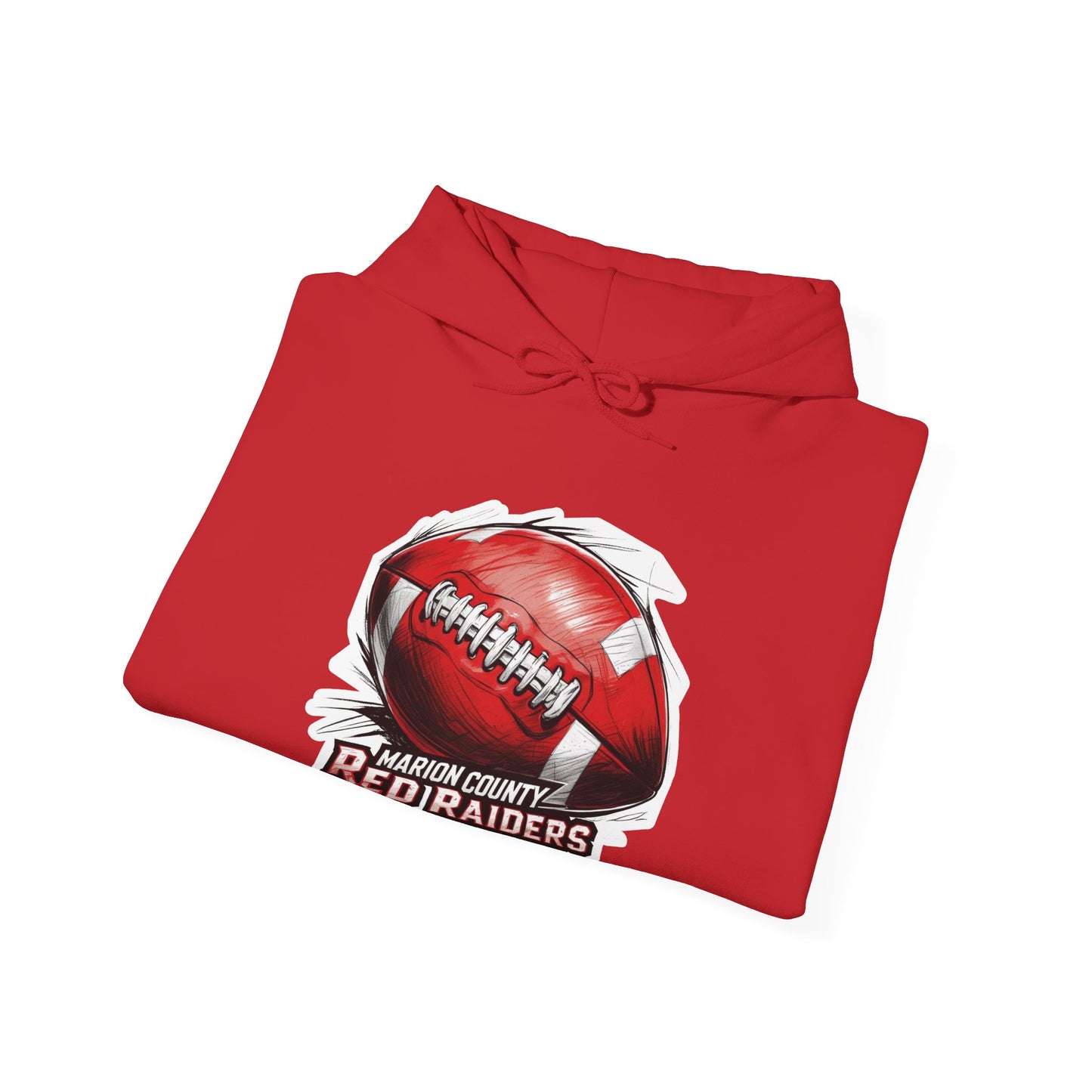 Adult Hoodie Sweatshirt \ Marion County Red Raiders Football \ MCF1
