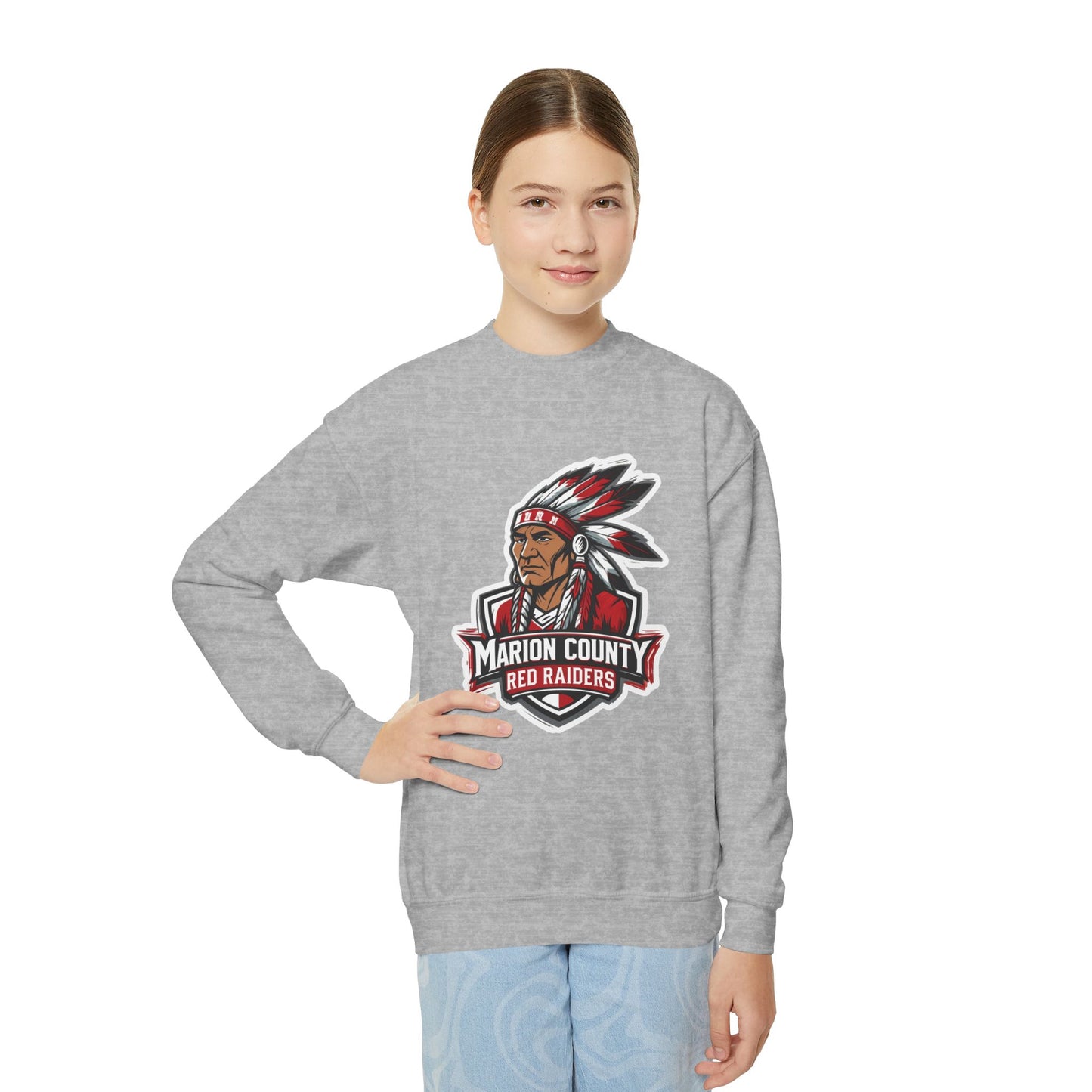 Youth Crewneck Sweatshirt \ Marion County Red Raiders \ MC2