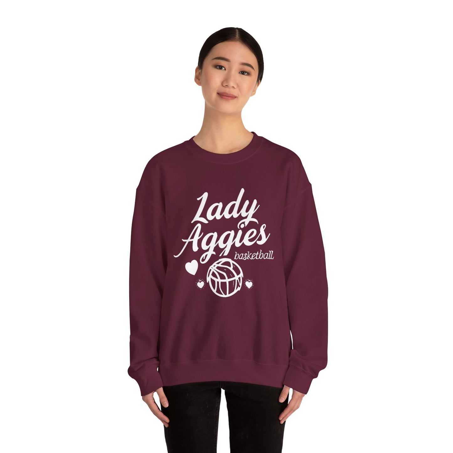 Adult Crewneck Sweatshirt \ Hamilton Aggies Basketball \ HABKG2