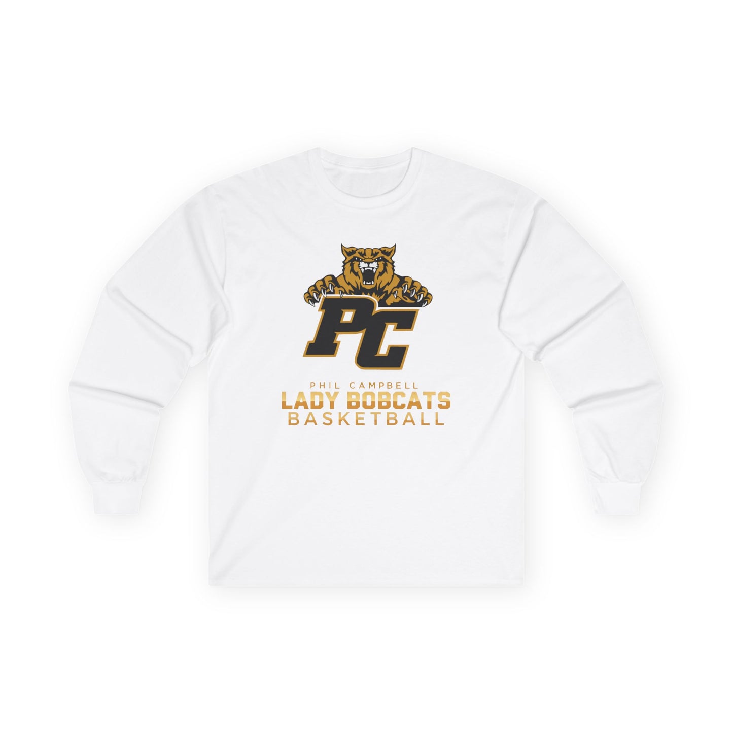 Adult Long Sleeve Tee \ Phil Campbell Bobcats Basketball \ PCBBKG1