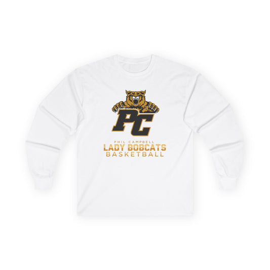 Adult Long Sleeve Tee \ Phil Campbell Bobcats Basketball \ PCBBKG1