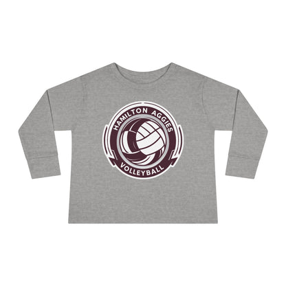 Toddler Long Sleeve Tee \ Hamilton Aggies Volleyball \ HAV1