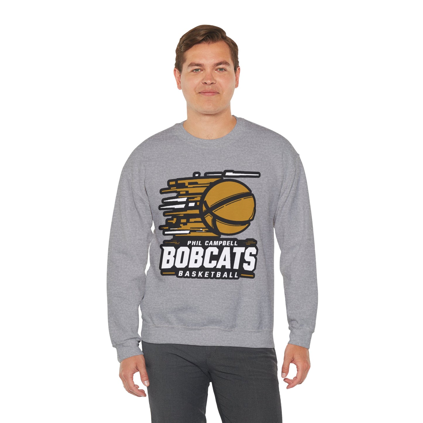 Adult Crewneck Sweatshirt \ Phil Campbell Bobcats Basketball \ PCBBK2