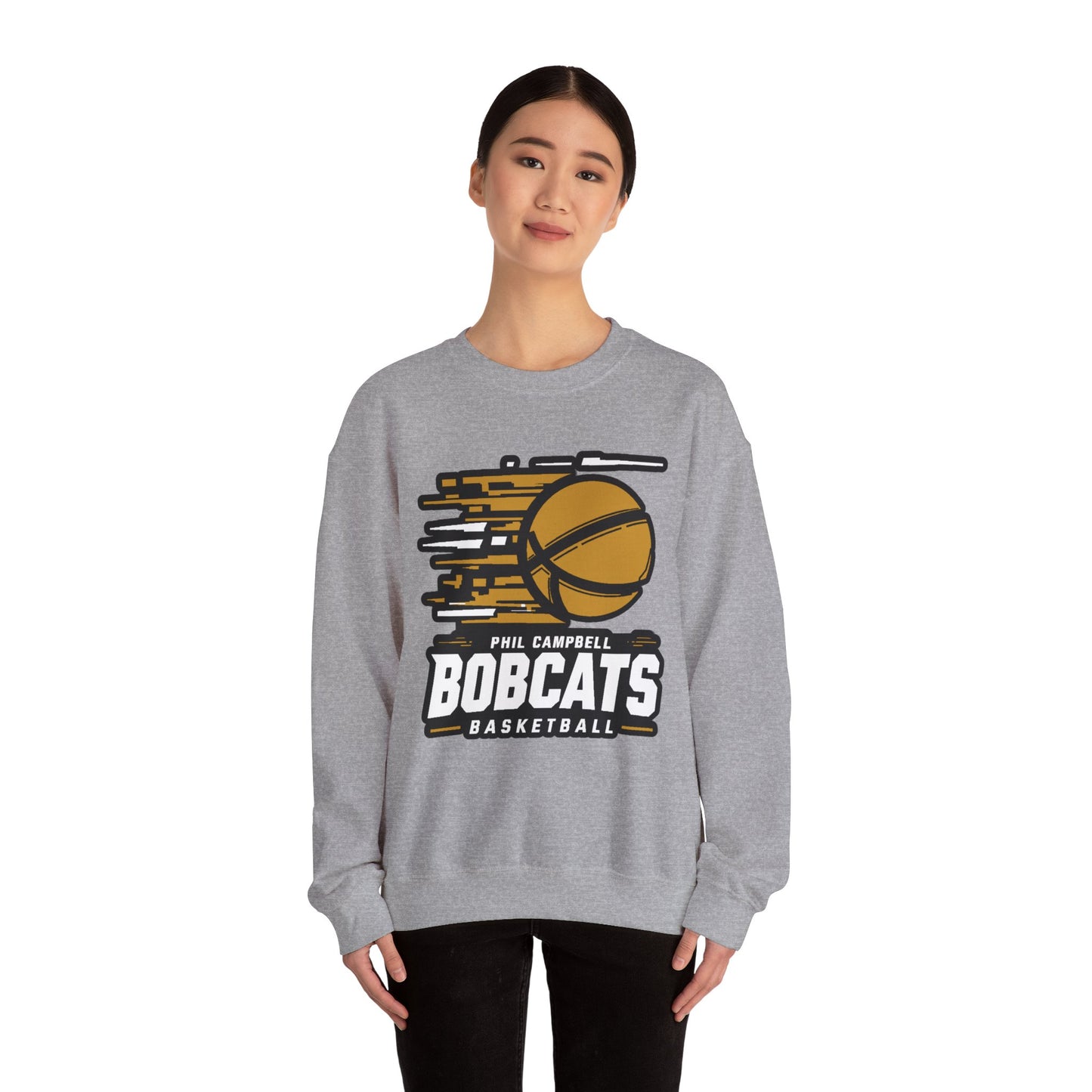 Adult Crewneck Sweatshirt \ Phil Campbell Bobcats Basketball \ PCBBK2