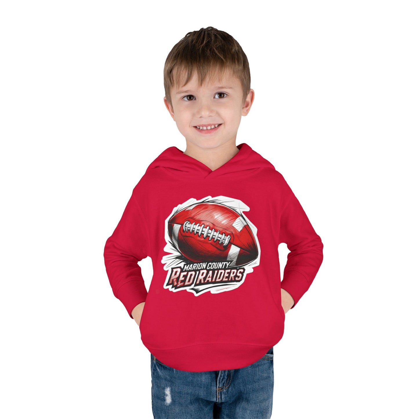 Toddler  Hoodie Sweatshirt \ Marion County Red Raiders Football \ MCF1