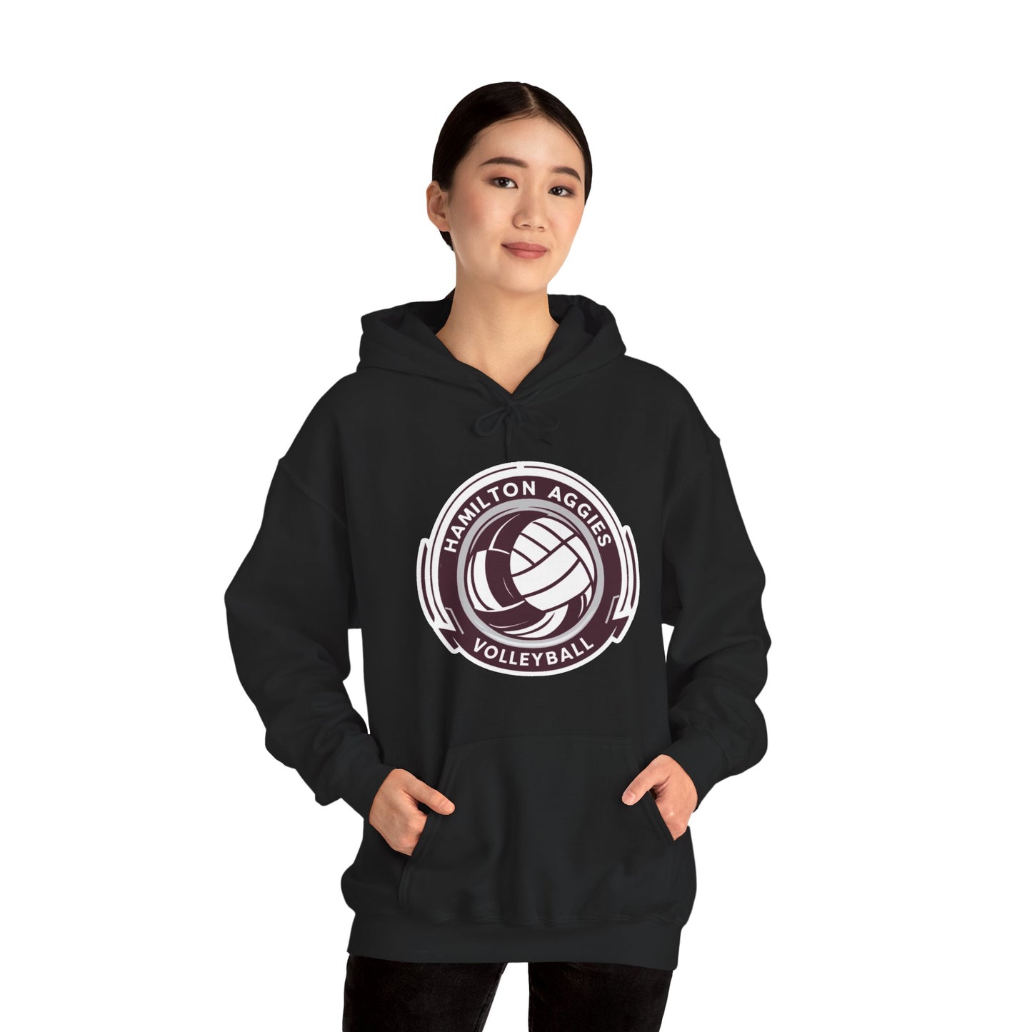 Adult Hoodie Sweatshirt \ Hamilton Aggies Volleyball \ HAV1