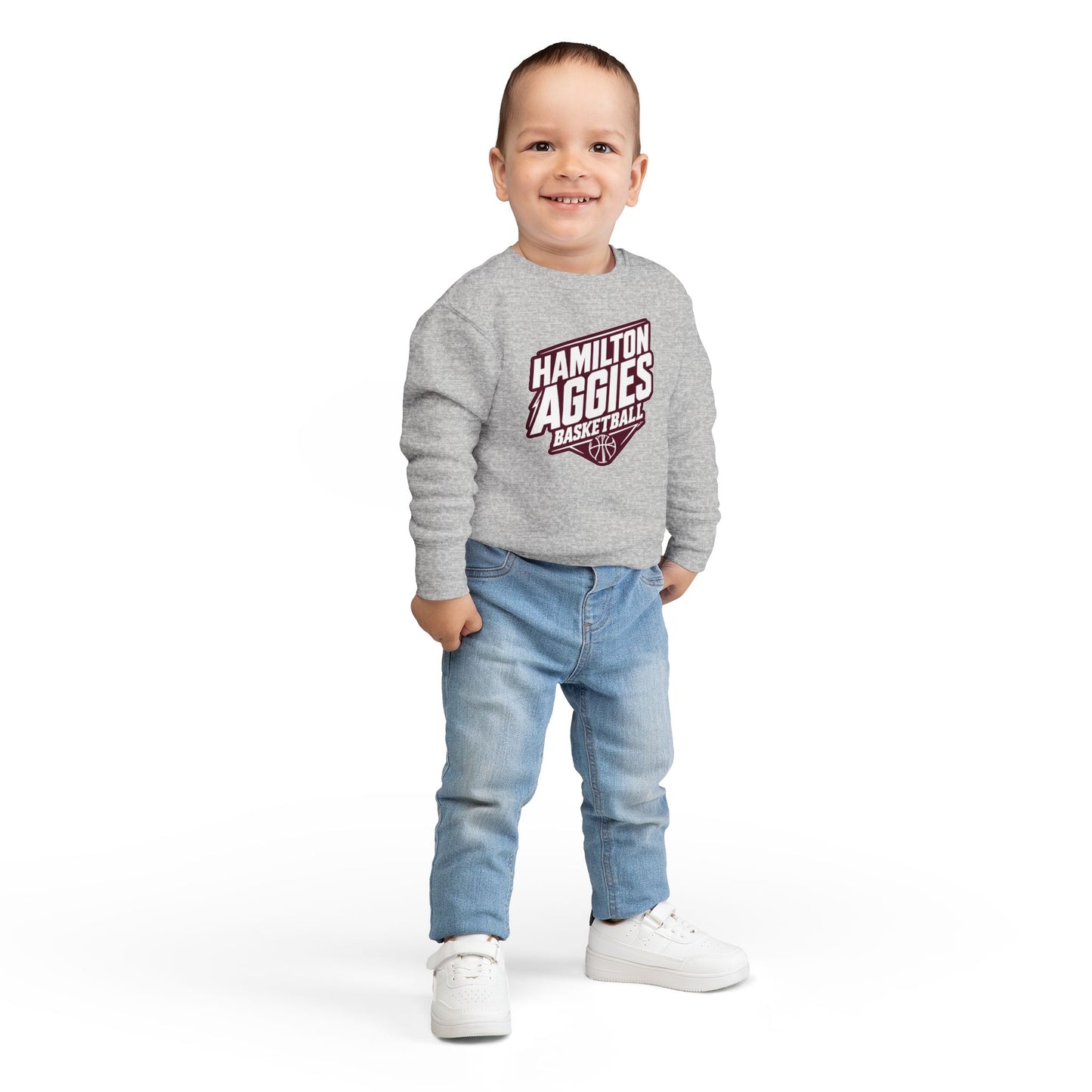 Toddler Crewneck Sweatshirt \ Hamilton Aggies Basketball \ HABB2