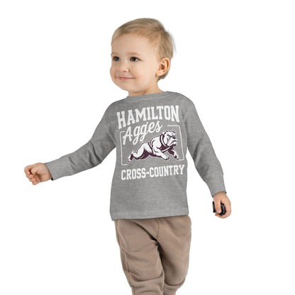 Toddler Long Sleeve Tee \ Hamilton Aggies Cross-Country \ HCC2