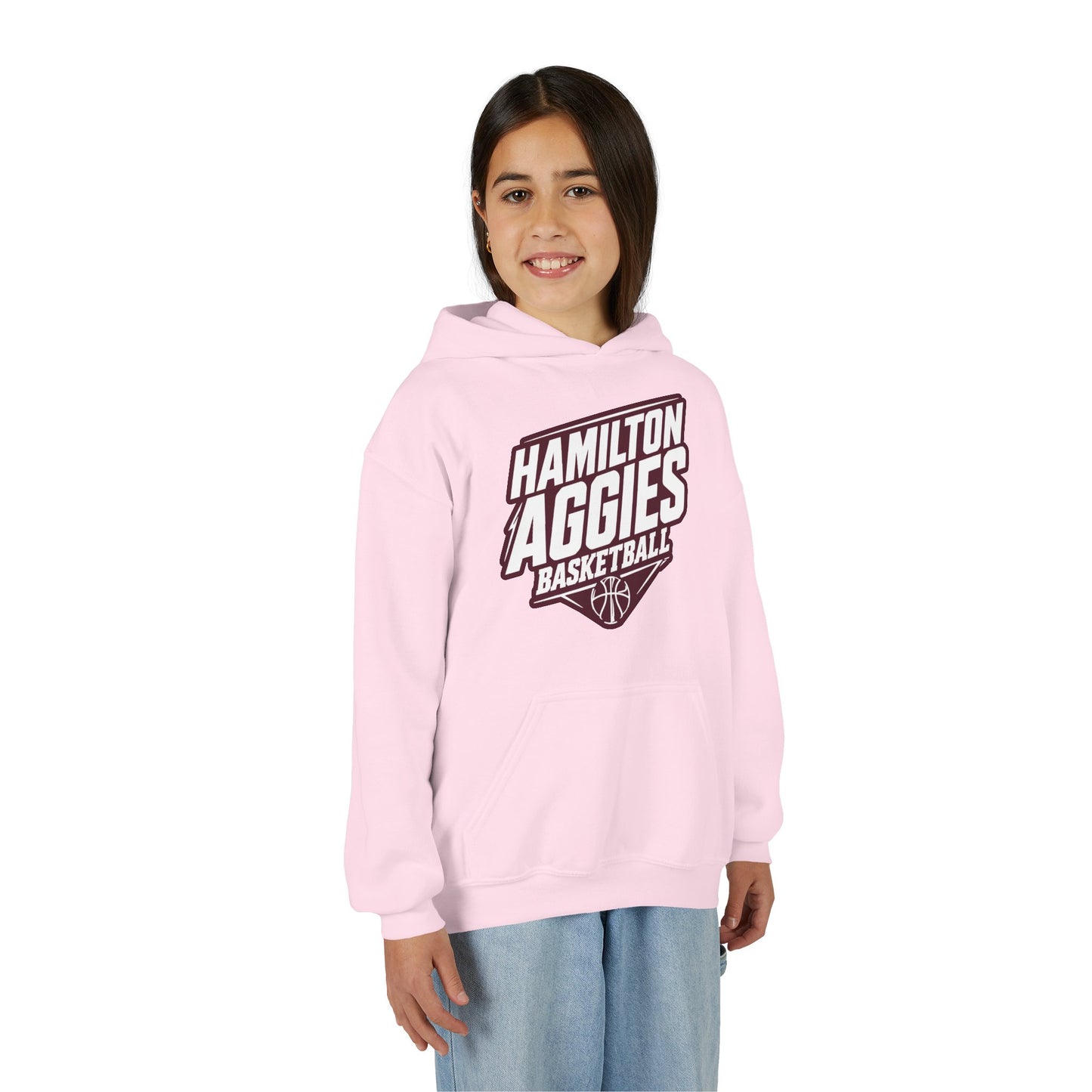 Youth Hoodie Sweatshirt \ Hamilton Aggies Basketball \ HABB2