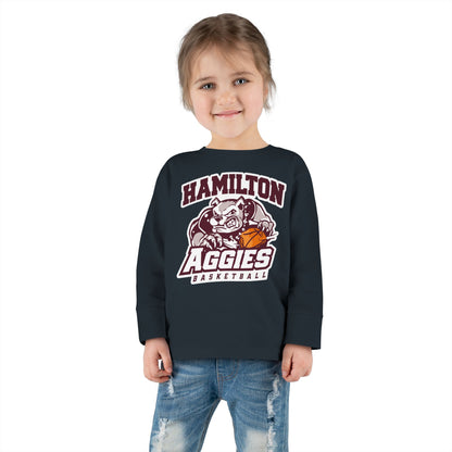 Toddler Long Sleeve Tee \ Hamilton Aggies Basketball \ HABB1