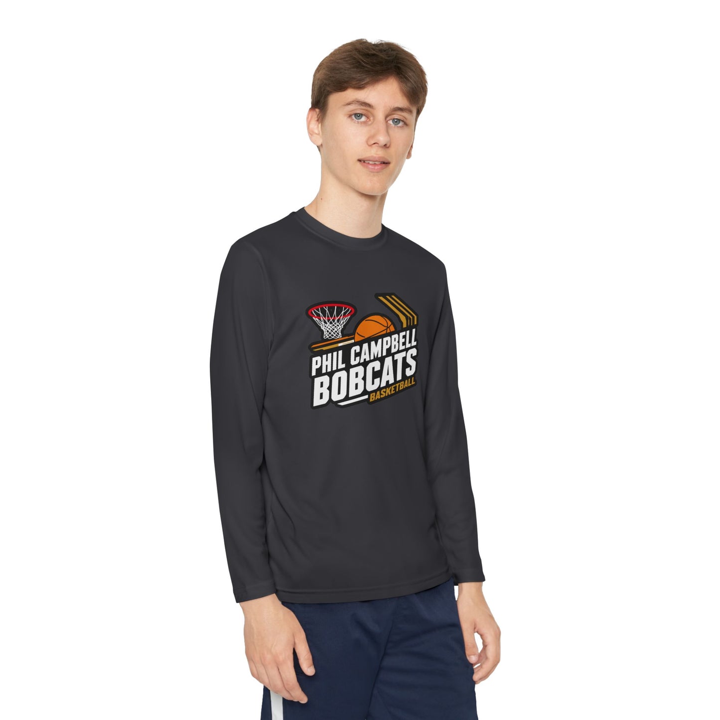Youth Long Sleeve Tee \ Phil Campbell Bobcats Basketball \ PCBBK1