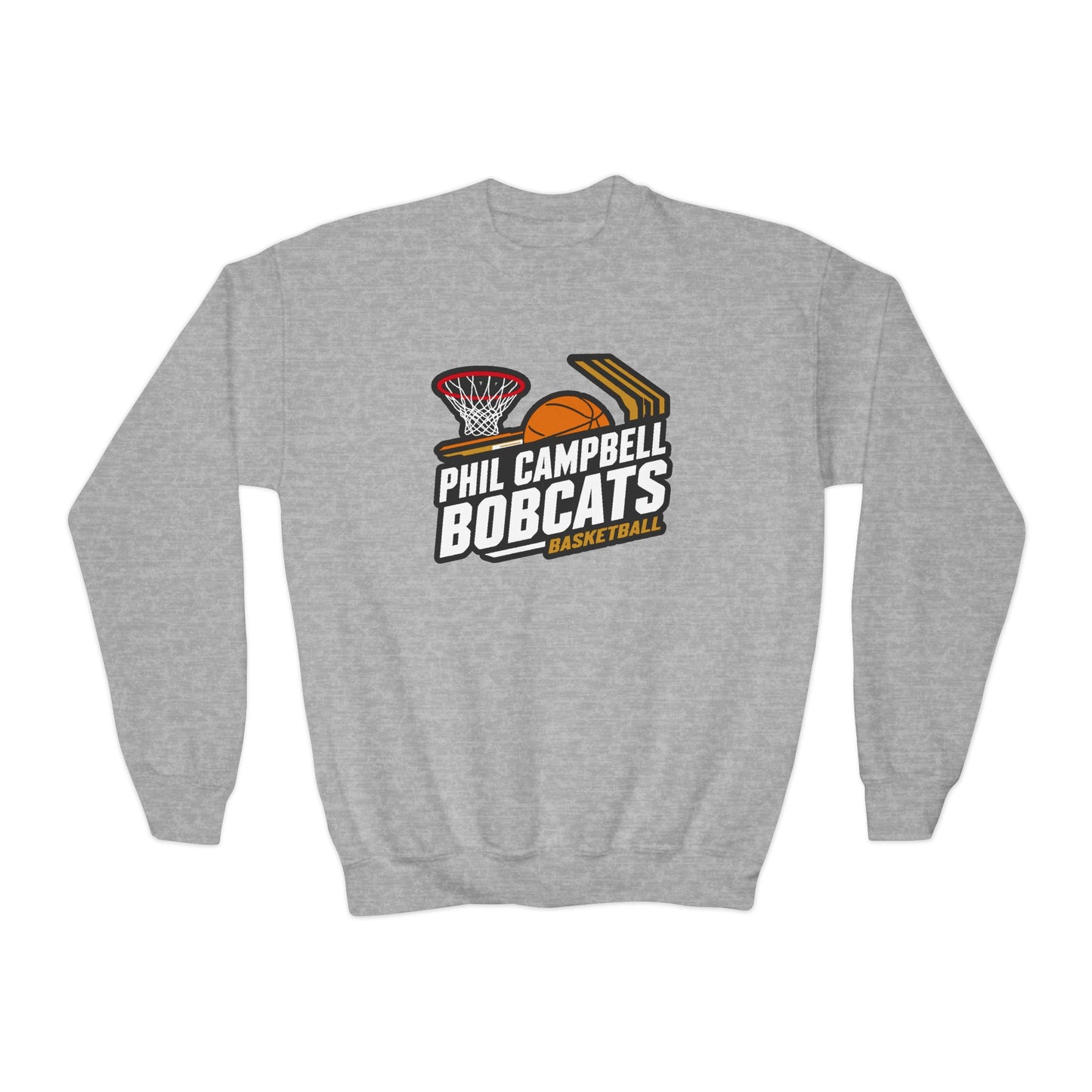 Youth Crewneck Sweatshirt \ Phil Campbell Bobcats Basketball \ PCBBK1