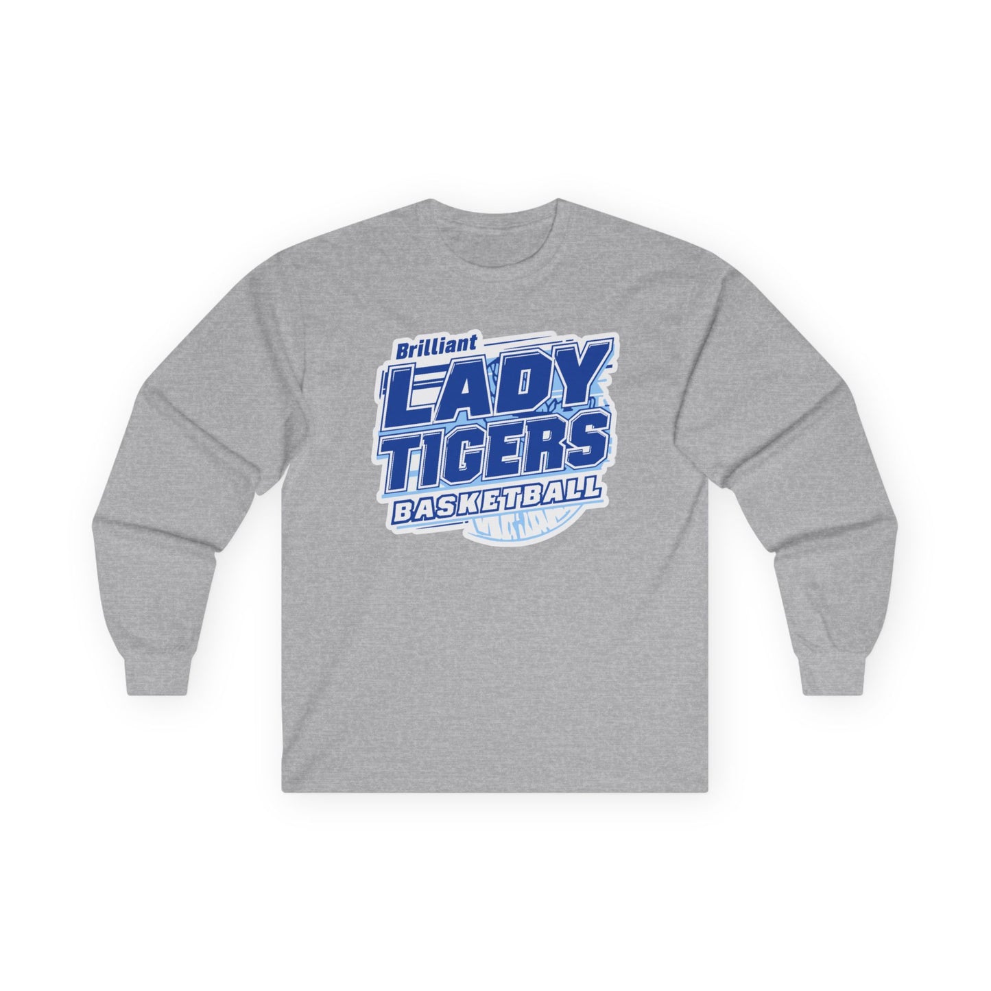 Adult Long Sleeve Tee \ Brilliant Tigers Basketball \ BTBKG2