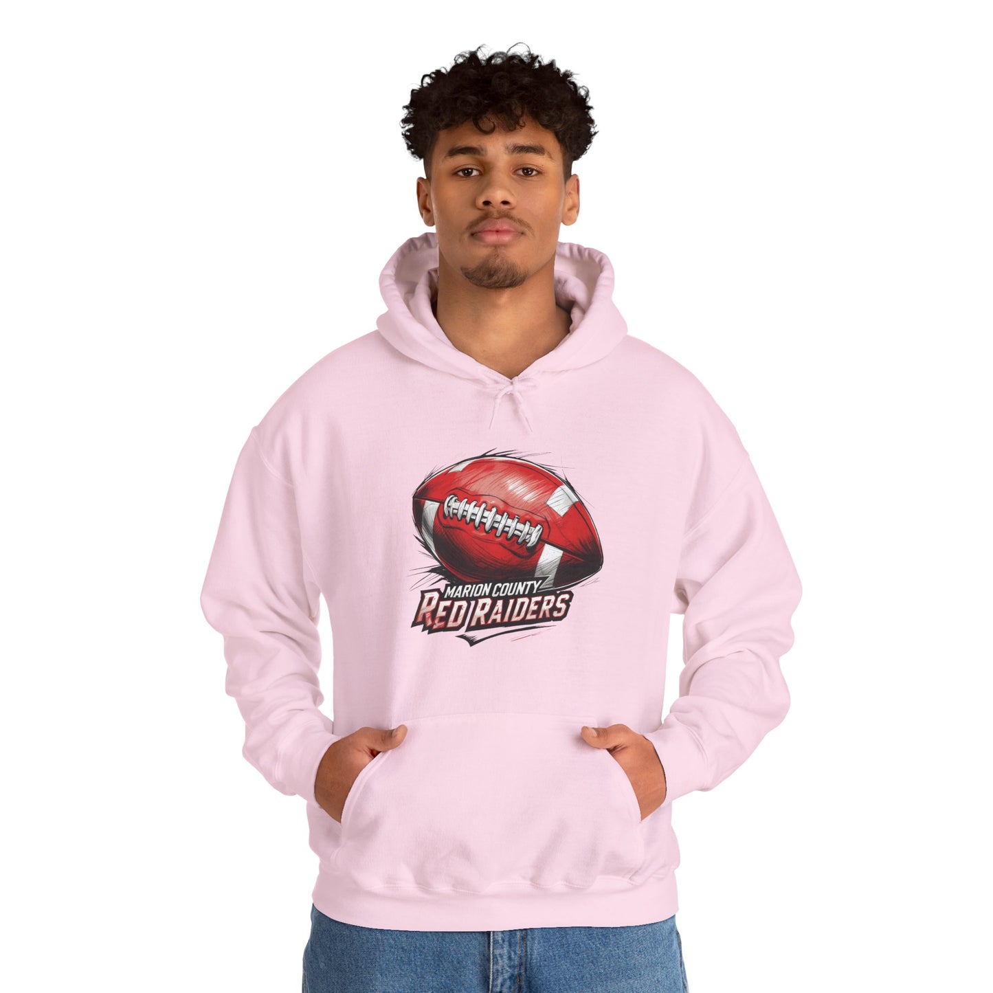 Adult Hoodie Sweatshirt \ Marion County Red Raiders Football \ MCF1