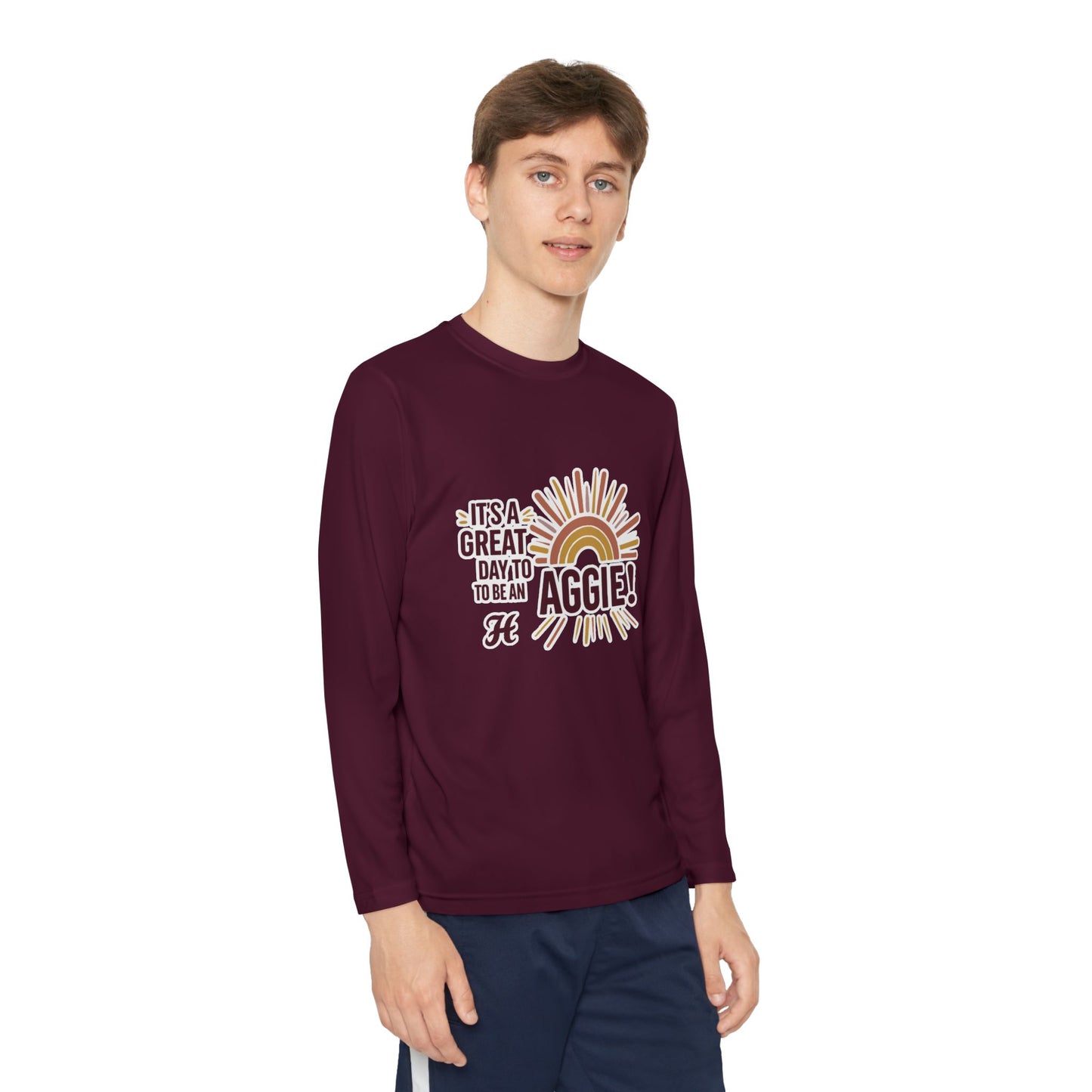 Youth Long Sleeve Tee \ It's a Great Day to be an Aggie! \ GDA1