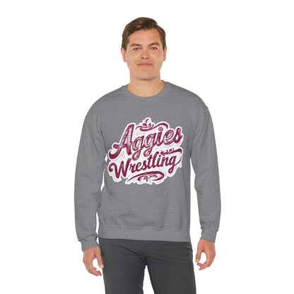 Adult Crewneck Sweatshirt \ Hamilton Aggies Wrestling \ HAWG2