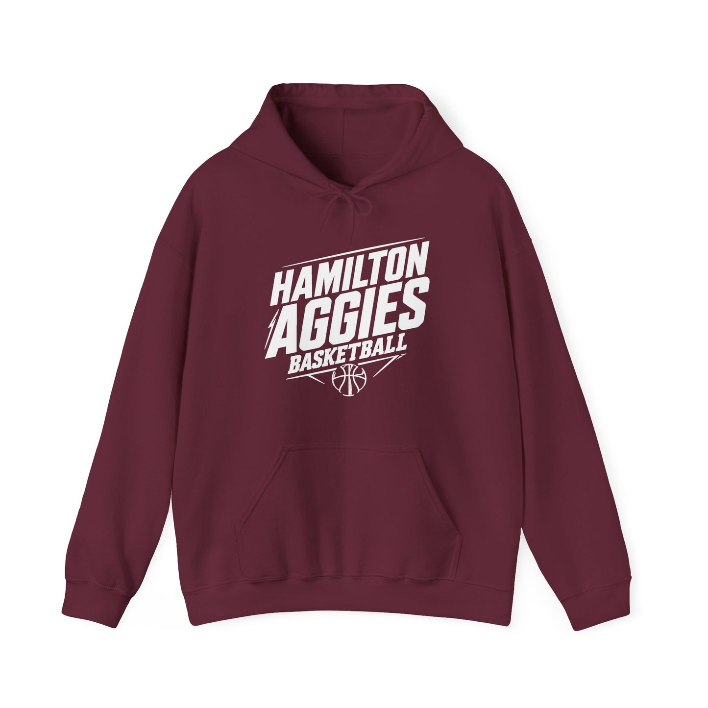 Adult Hoodie Sweatshirt \ Hamilton Aggies Basketball \ HABB2