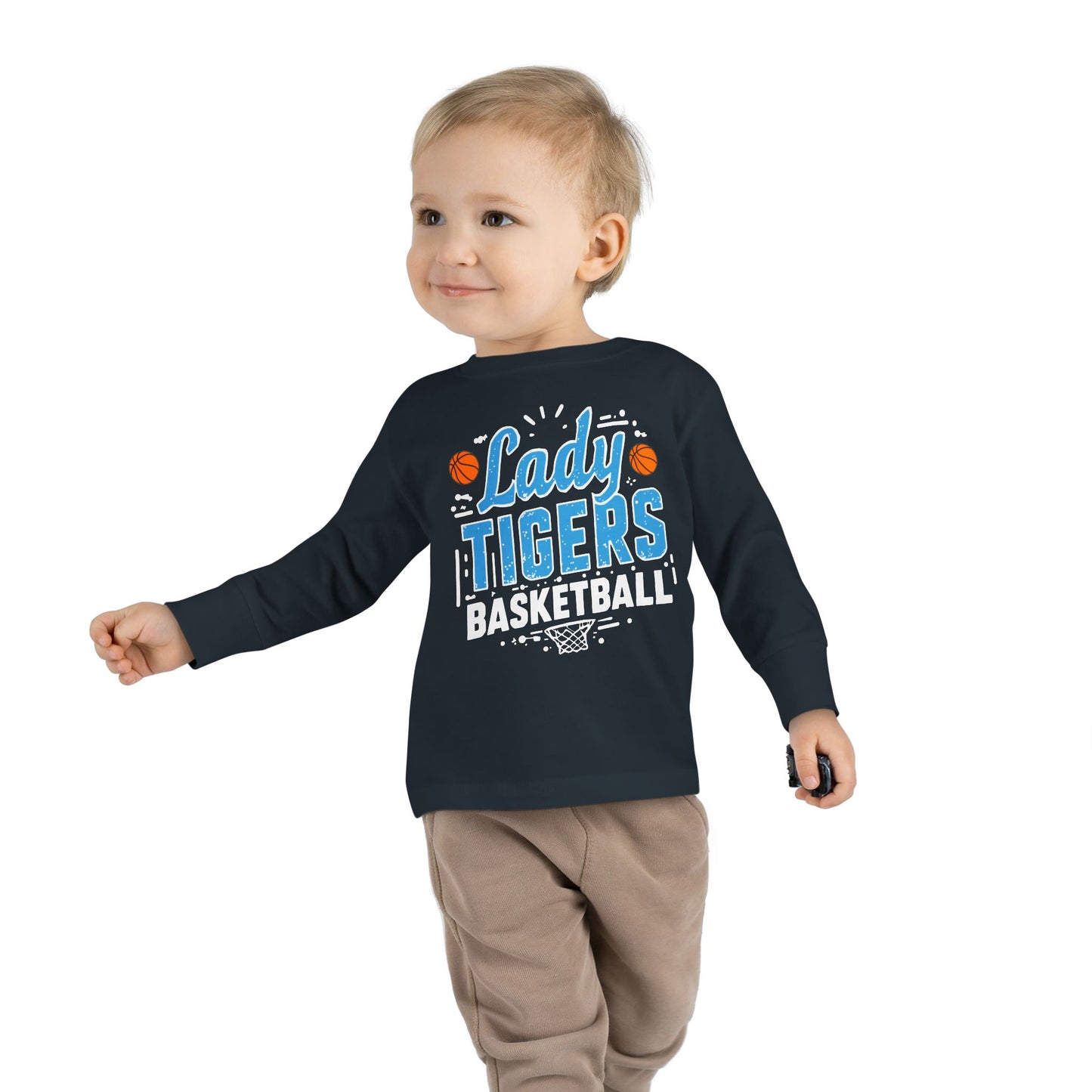 Toddler Long Sleeve Tee \ Brilliant Tigers Basketball \ BTBKG1