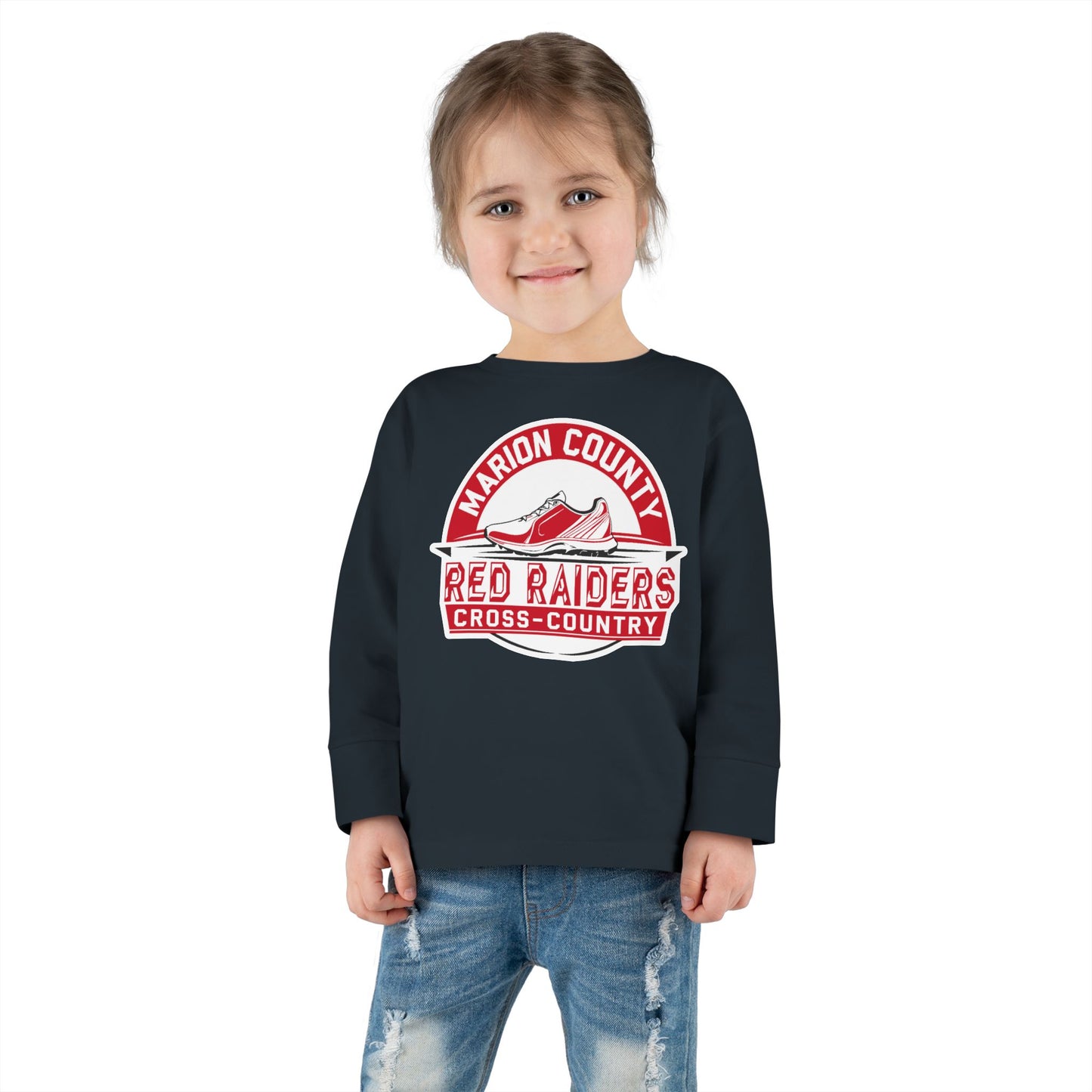 Toddler Long Sleeve Tee \ Marion County Red Raiders Cross-Country \ MCCC1