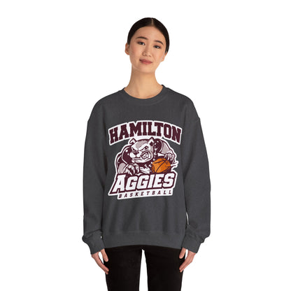 Adult Crewneck Sweatshirt \ Hamilton Aggies Basketball \ HABB1