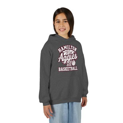 Youth Hoodie Sweatshirt \ Hamilton Aggies Basketball \ HABBG1
