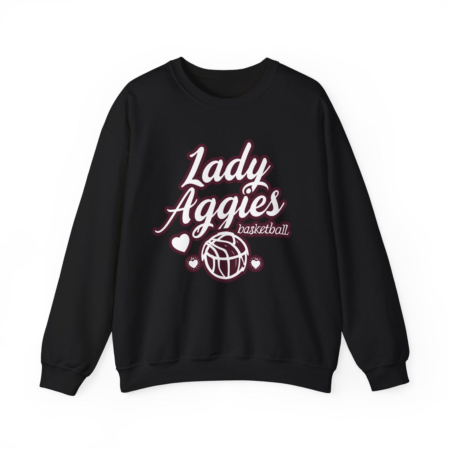 Adult Crewneck Sweatshirt \ Hamilton Aggies Basketball \ HABKG2