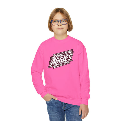 Youth Crewneck Sweatshirt \ Hamilton Aggies Wrestling \ HAW1