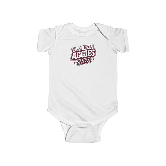 Short Sleeve Baby Bodysuit \ Hamilton Aggies Cheer \ HAC1