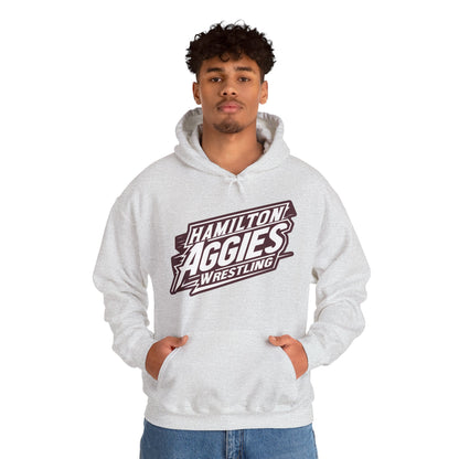 Adult Hoodie Sweatshirt \ Hamilton Aggies Wrestling \ HAW1