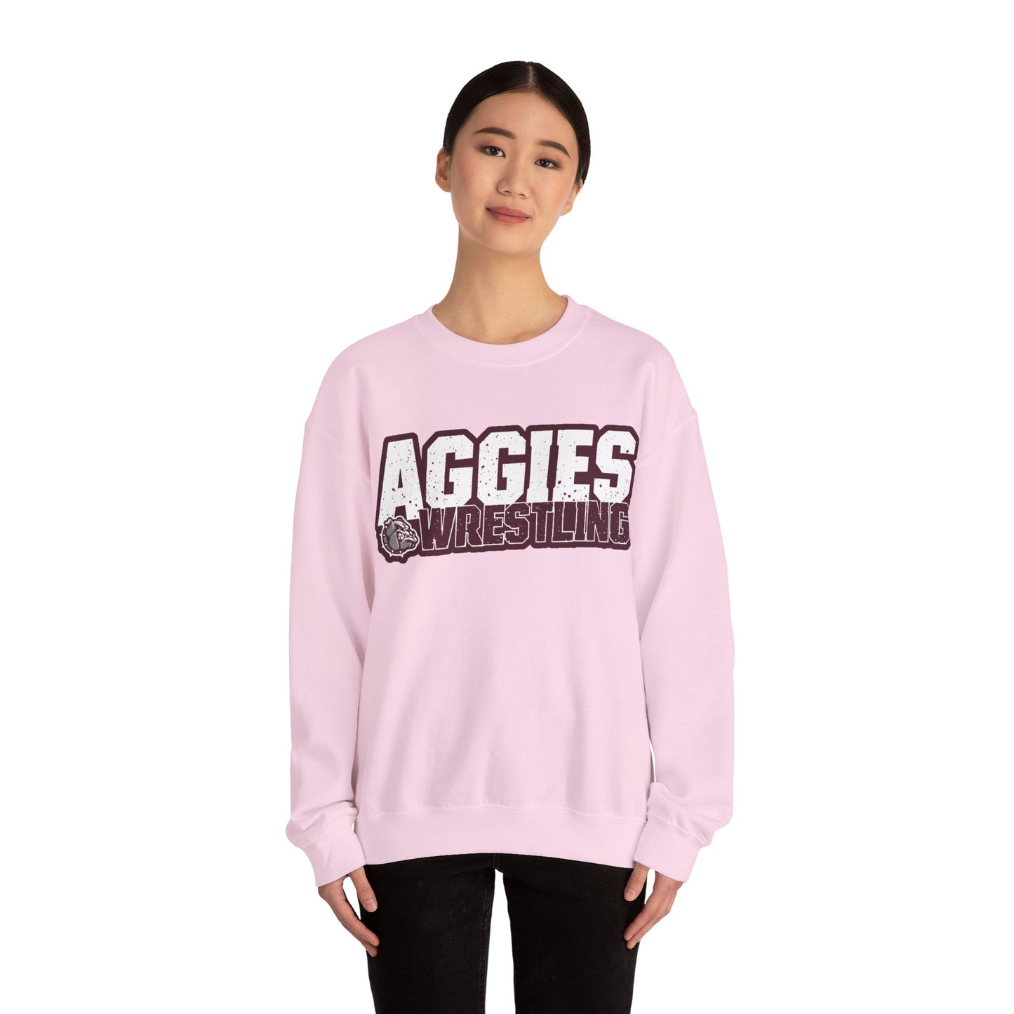 Adult Crewneck Sweatshirt \ Hamilton Aggies Wrestling \ HAW3