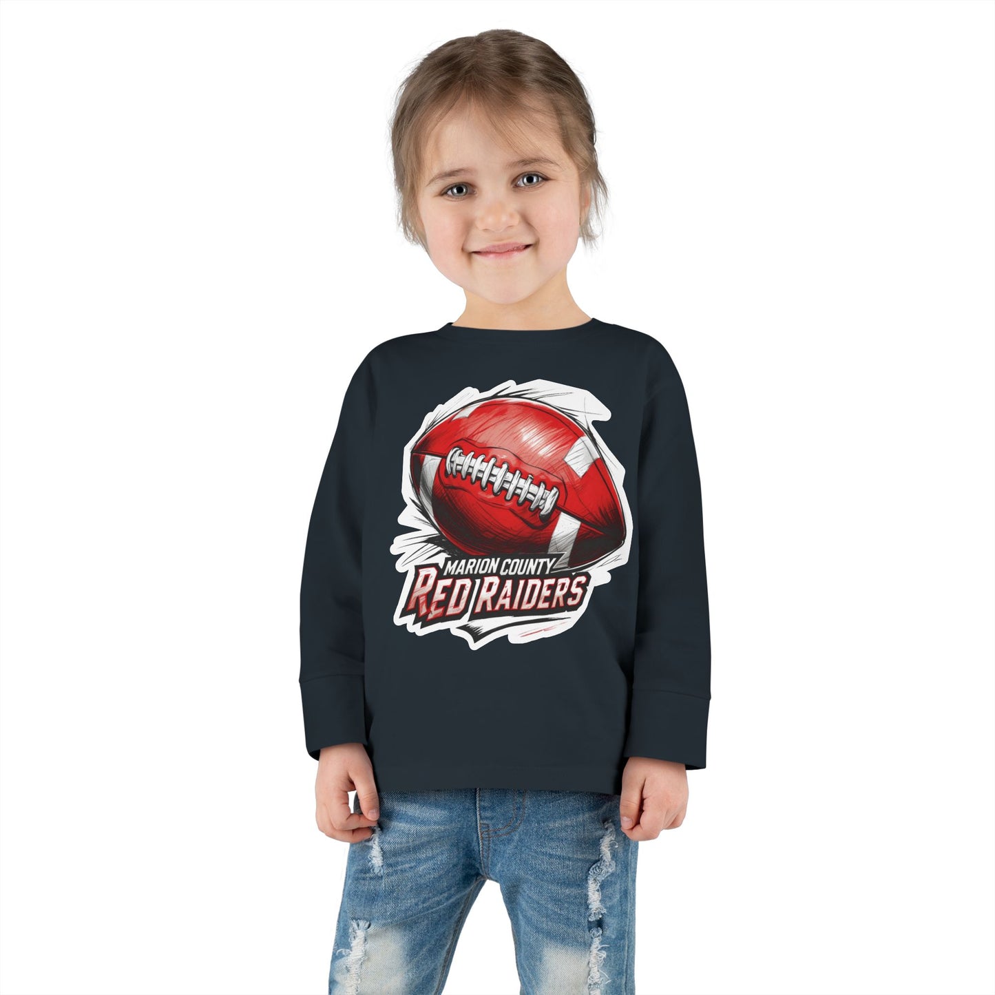 Toddler Long Sleeve Tee \ Marion County Red Raiders Football \ MCF1