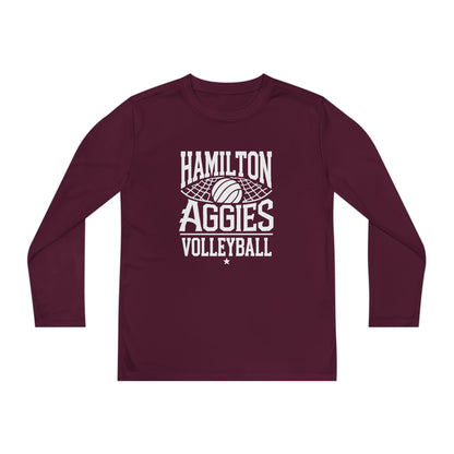 Youth Long Sleeve Tee \ Hamilton Aggies Volleyball \ HAV2