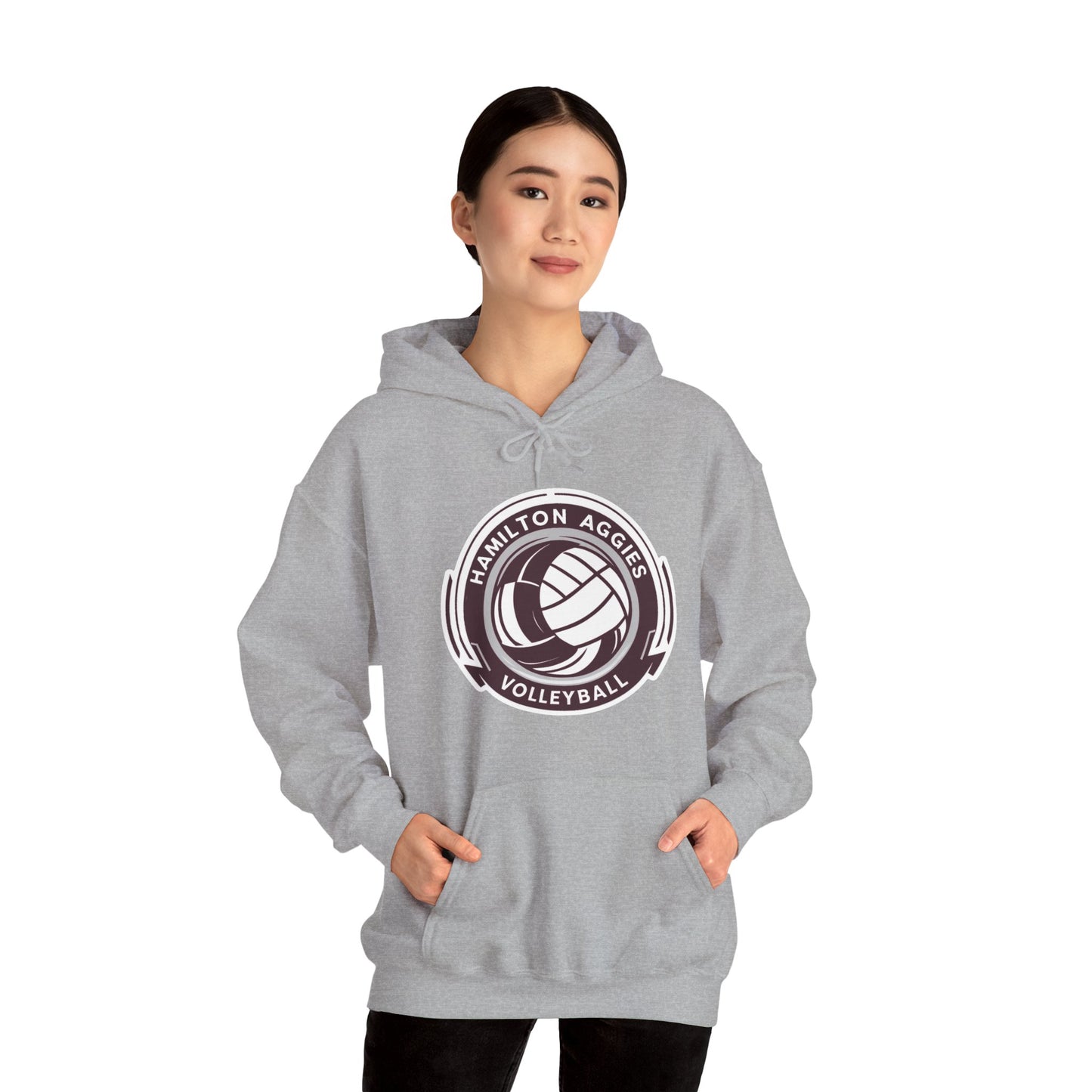 Adult Hoodie Sweatshirt \ Hamilton Aggies Volleyball \ HAV1