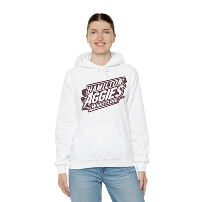 Adult Hoodie Sweatshirt \ Hamilton Aggies Wrestling \ HAW1