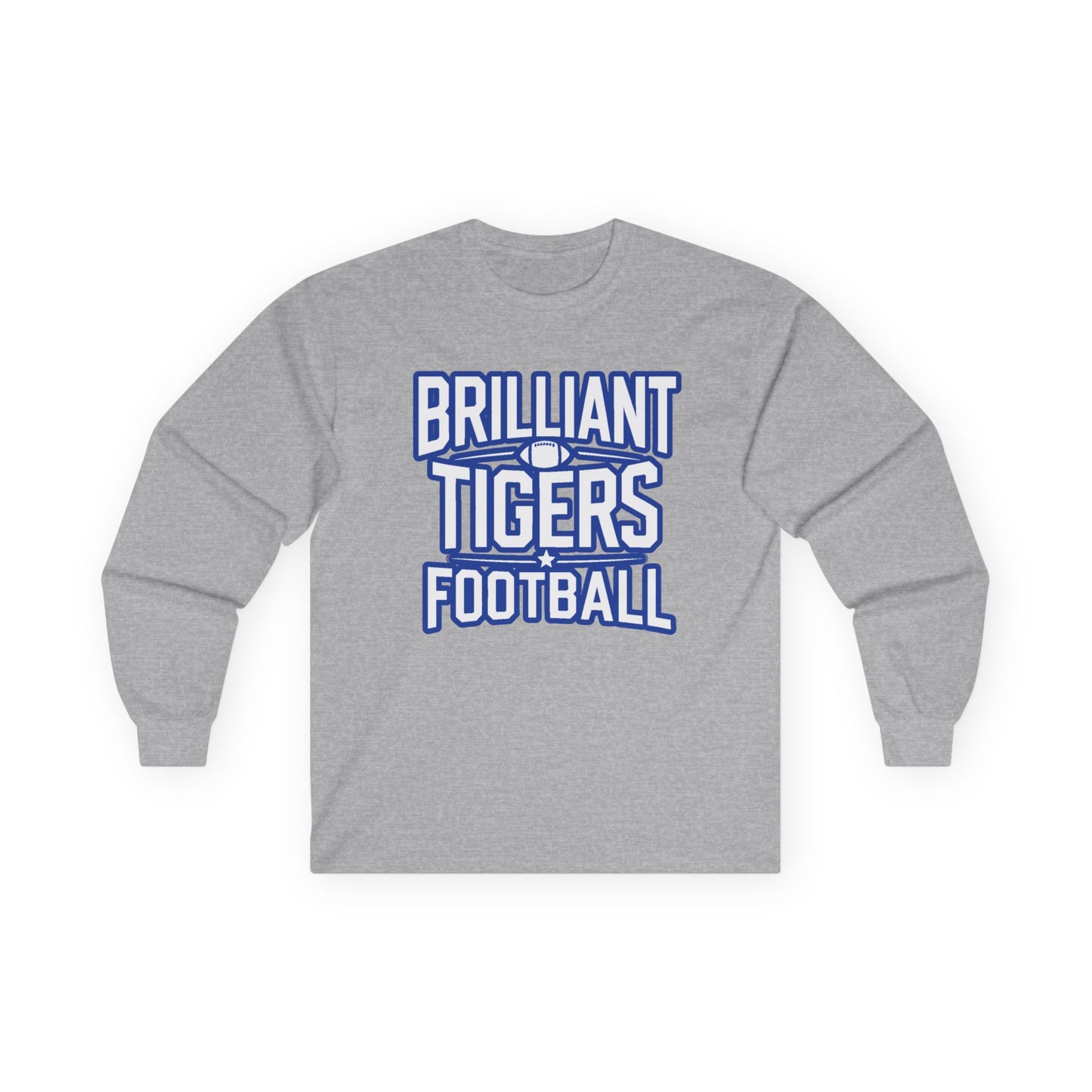 Adult Long Sleeve Tee \ Brilliant Tigers Football \ BTF1