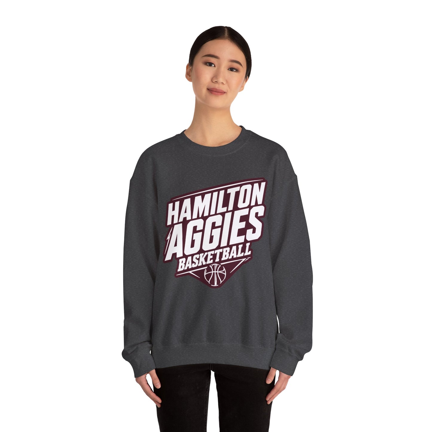 Adult Crewneck Sweatshirt \ Hamilton Aggies Basketball \ HABK2