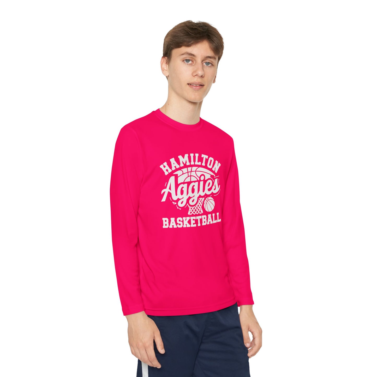 Youth Long Sleeve Tee \ Hamilton Aggies Basketball \ HABBG1