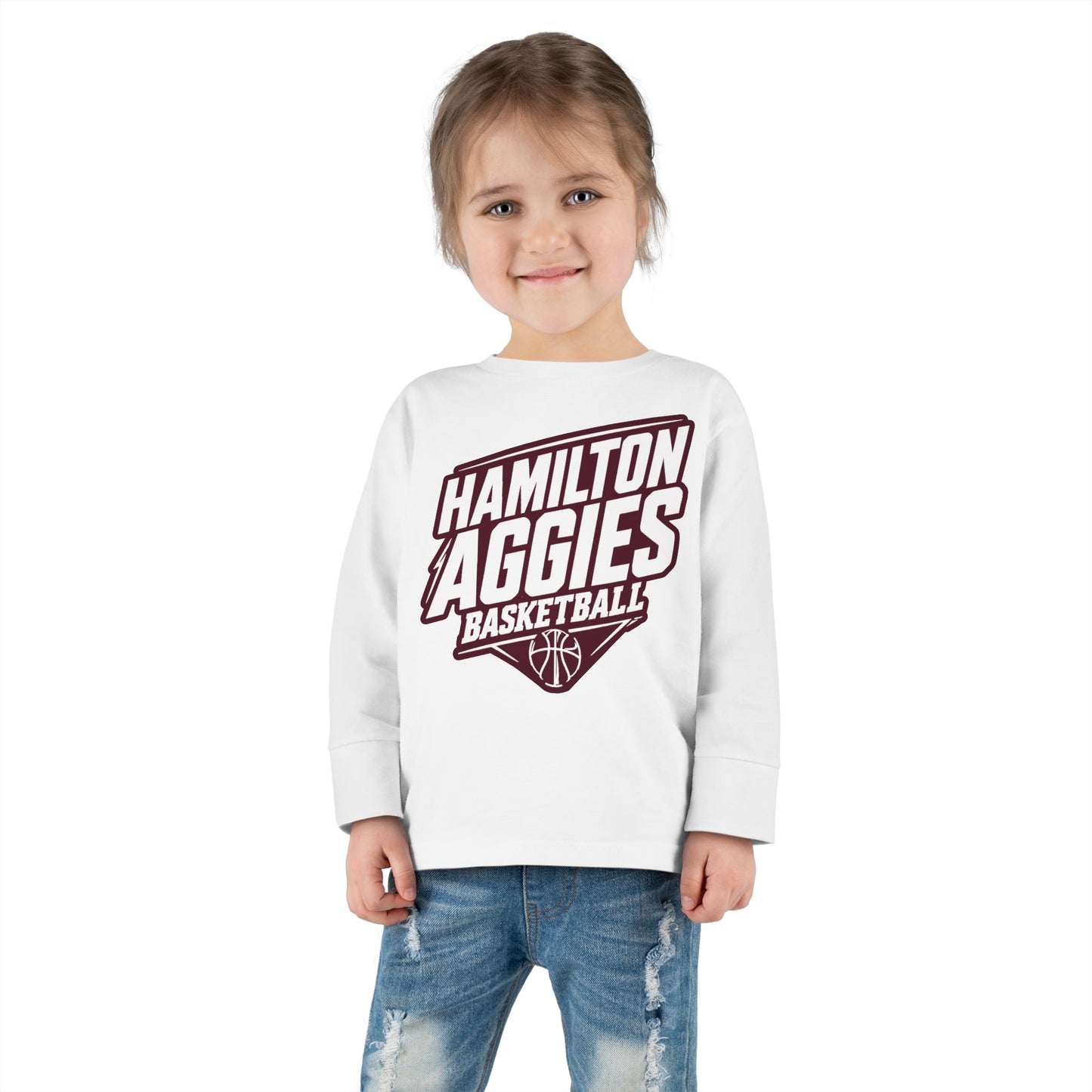 Toddler Long Sleeve Tee \ Hamilton Aggies Basketball \ HABB2
