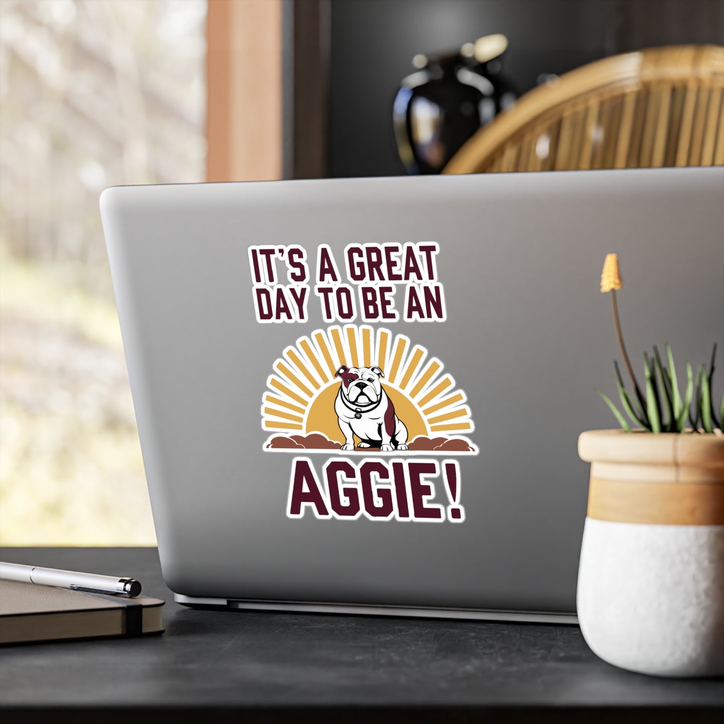 Kiss-Cut Vinyl Decal \ It's a Great Day to be an Aggie! \ GDA4